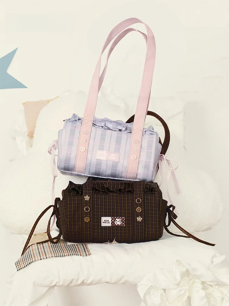 VANWALK Lucky Pony Outgoing Sweet Lady Small round Handbag Tassel Single Shoulder Bag Underarm Bag for Girls
