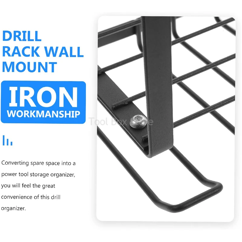Hand Power Tool Rack 3 Layer Electric Drill Holder Wrench Tool Cabinet Wall Mount Workshop Garage Mobile Tool Shelf Metal Rack
