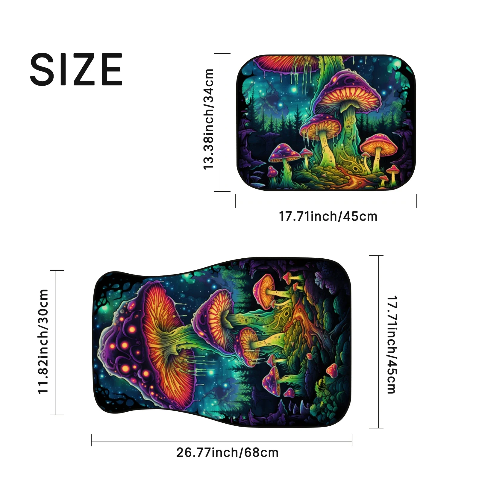 1Pc Mysterious Dream Mushroom print Car Floor Mats Anti-dirty  Comfort Easy to clean Protector fits Most Cars SUVs and Trucks