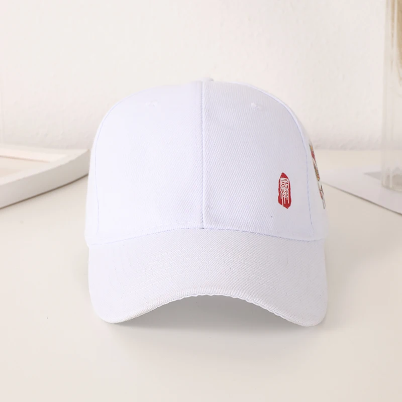 Simple Chinese style embroidered printed baseball cap National Tide Lion All-match Hip Hop Cap Adjustable Velcro with top tide c