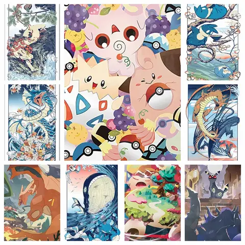 Jigsaw Puzzle 1000Pieces Pokemon Pikachu Cute Anime Artwork Stress Relief Puzzle Wall Art Decor Gift