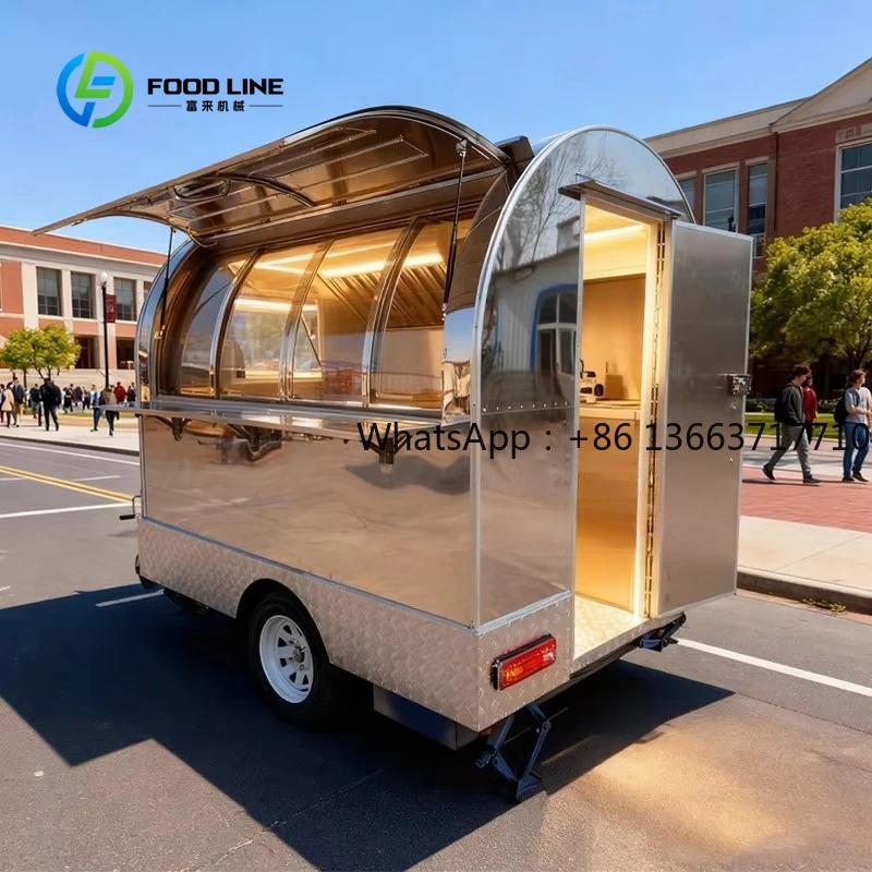 

Customized Cute Micro Luxury Trend Prefab Food Truck Trailer Pizza Pancake Hot Dog French Fries Tacos Hamburgers For Vending