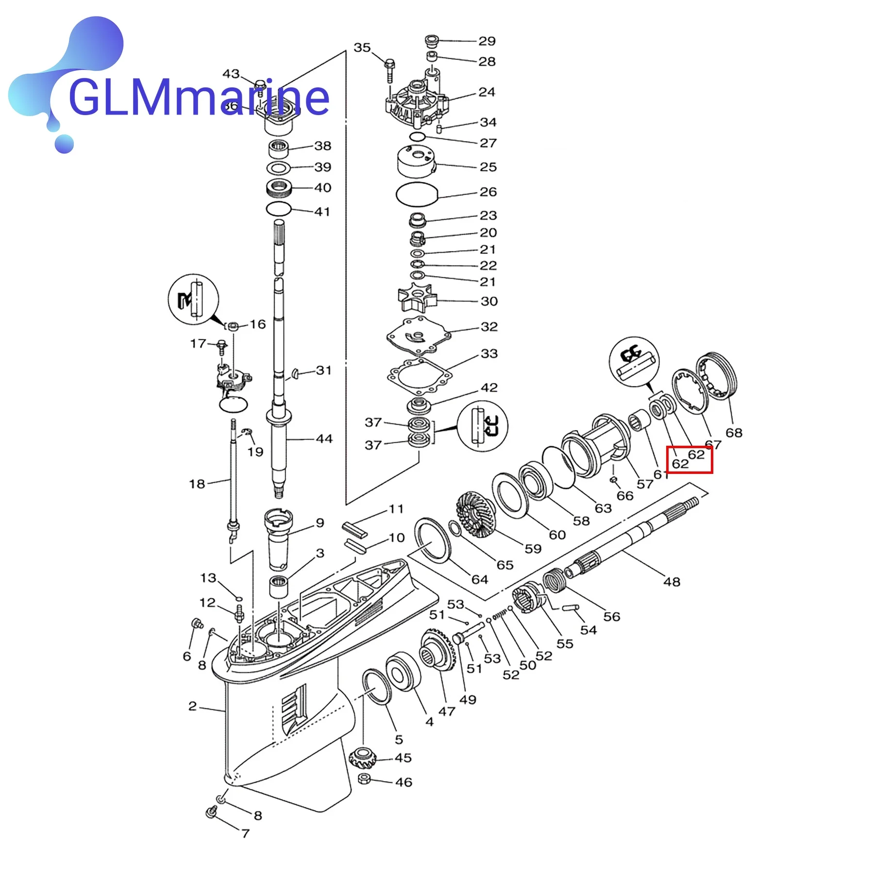 2Pcs Oil Seal 93101-30M17-00 for Yamaha Outboard 75HP 90HP 115HP 150HP 175HP 200HP 225HP 1984-2023 Engine Replacement 18-0266