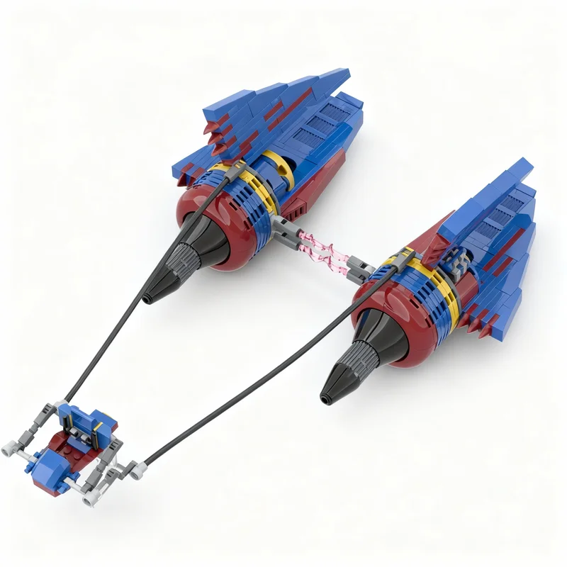 371 elementów MOC Podracer w stylu silnika Dash 8, model bitewny Star Wars, klocki konstrukcyjne, prezent na Boże Narodzenie, zabawka architektoniczna, pomysł DIY, kreatywny.