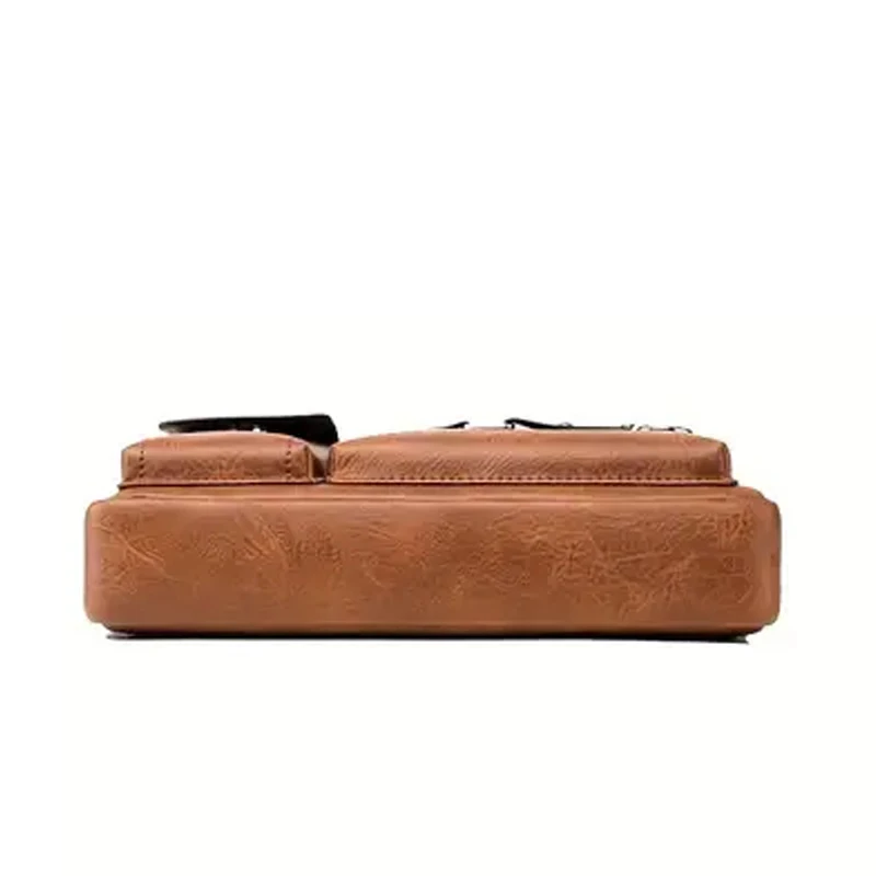 Herren-Business-Umhängetasche, ideal für Geschäftsreisen. Aus PU-Material gefertigt, mit mehreren Taschen und einer Umhängetasche. – Detail 5