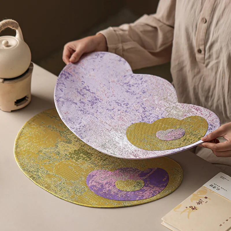 Chinese Style TeaMat Brocade Tea Table Cloth Waterproof Dry Tea Tray Light Luxury High Appearance Double Sided Tea Table Decor