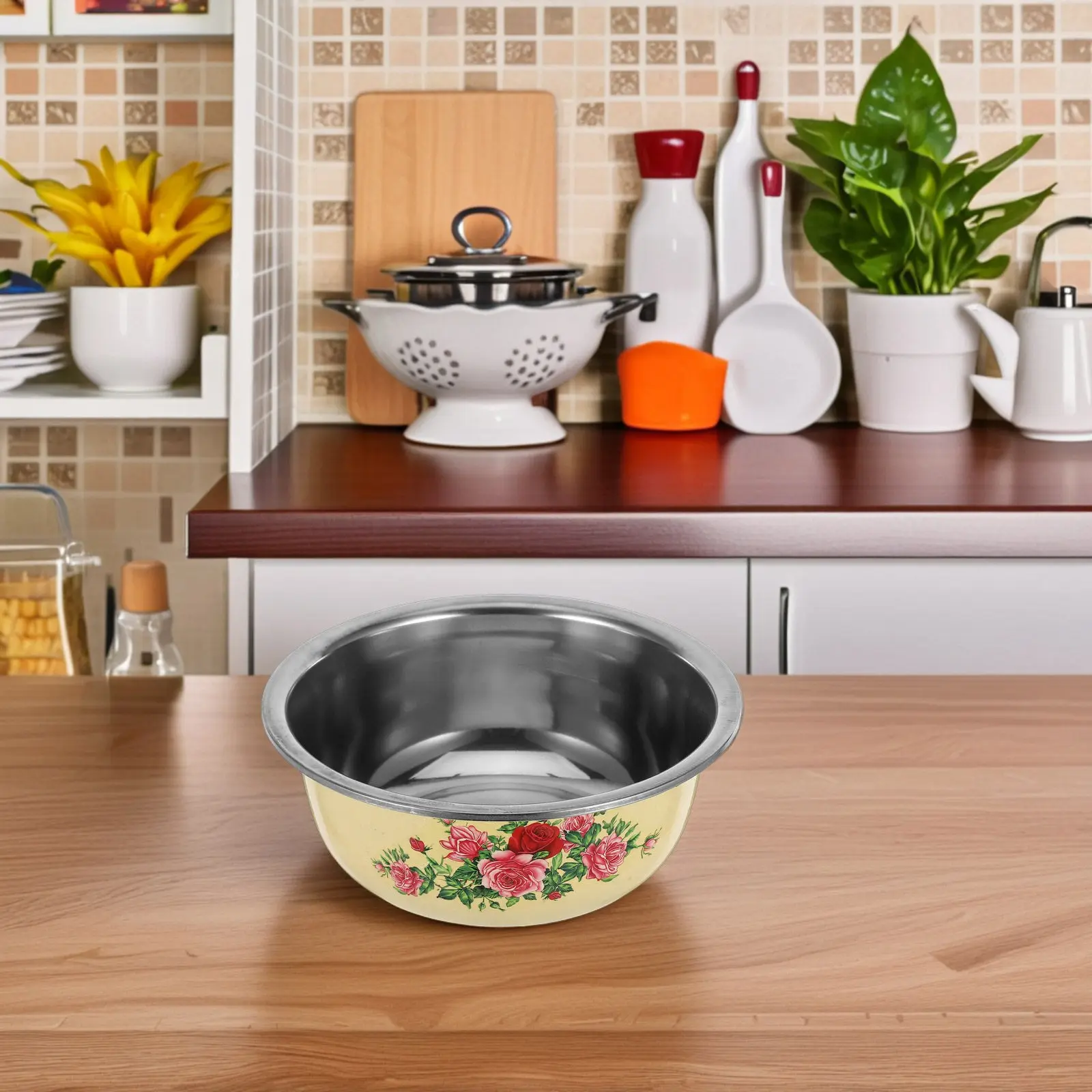 Recipiente para sopa de cocina, cuencos para preparación de cocina, herramienta decorativa, cuenco grande de metal para mezclar masa