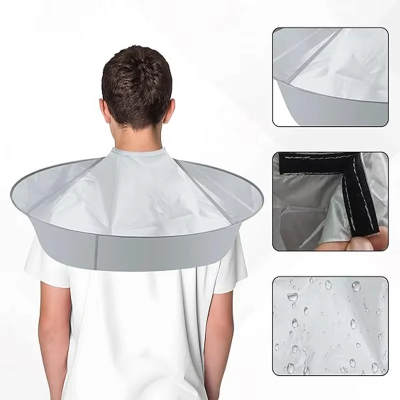 Reusable Hair Cutting Cape Umbrella Waterproof Barber Cloak for Haircut Coloring Hair Clippings Catcher view 2