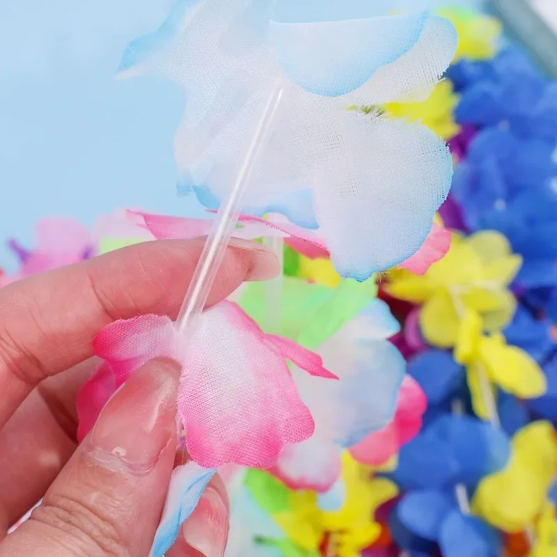 5/50 قطعة إكليل الزهور الاصطناعية قلادة هاواي موضوع حفلة جارلاند الصيف الشاطئ الزفاف حفلة عيد ميلاد لوازم الديكور #5