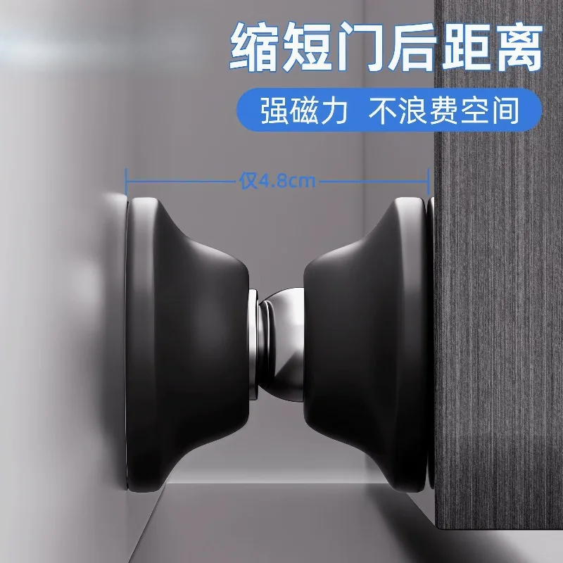 Magnetic Silicone Door Stopper No Drill Anti‑Collision Self‑Adhesive Door Stop For Bathroom Household Door Fixing