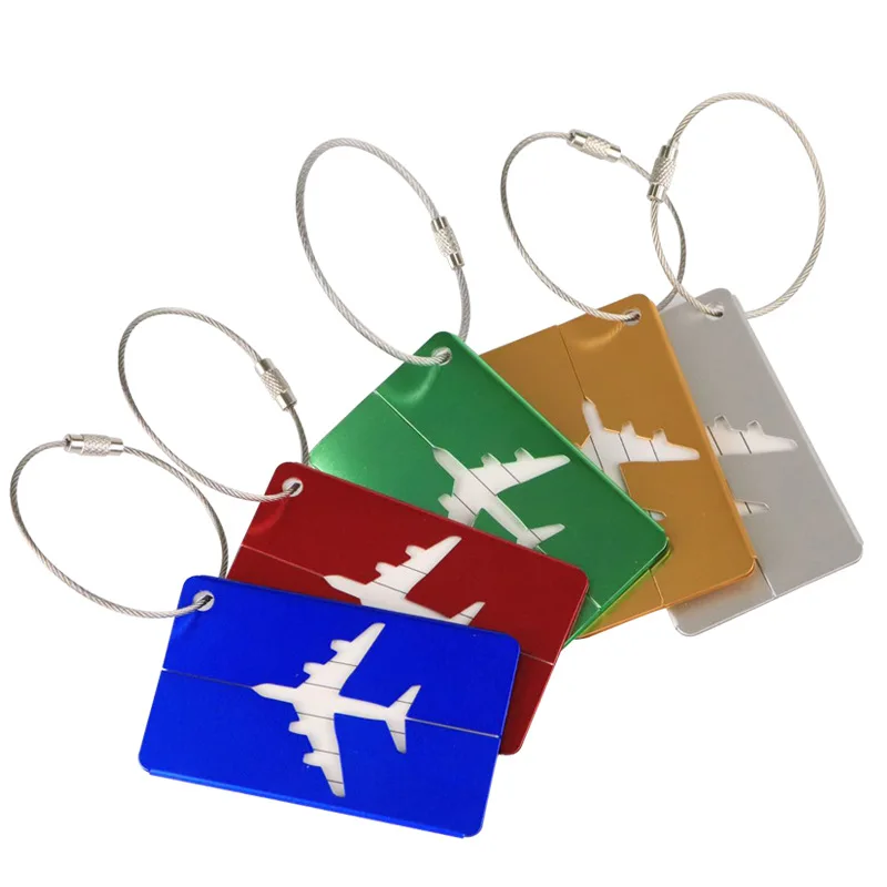 1PCS Women Simple Metal Luggage Tags Men Suitcase Dentifier Name Label Tag Holiday Airplane Travel  Accessories Aluminium Alloy