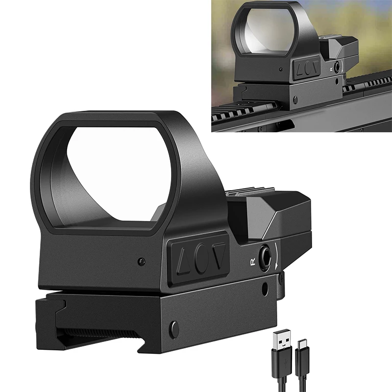 

MidTen Green & Red Dot Sight Rechargeable Motion Awake Reflex Scope Paintball Optic for 20mm Picatinny Rail Absolute Co-Witness