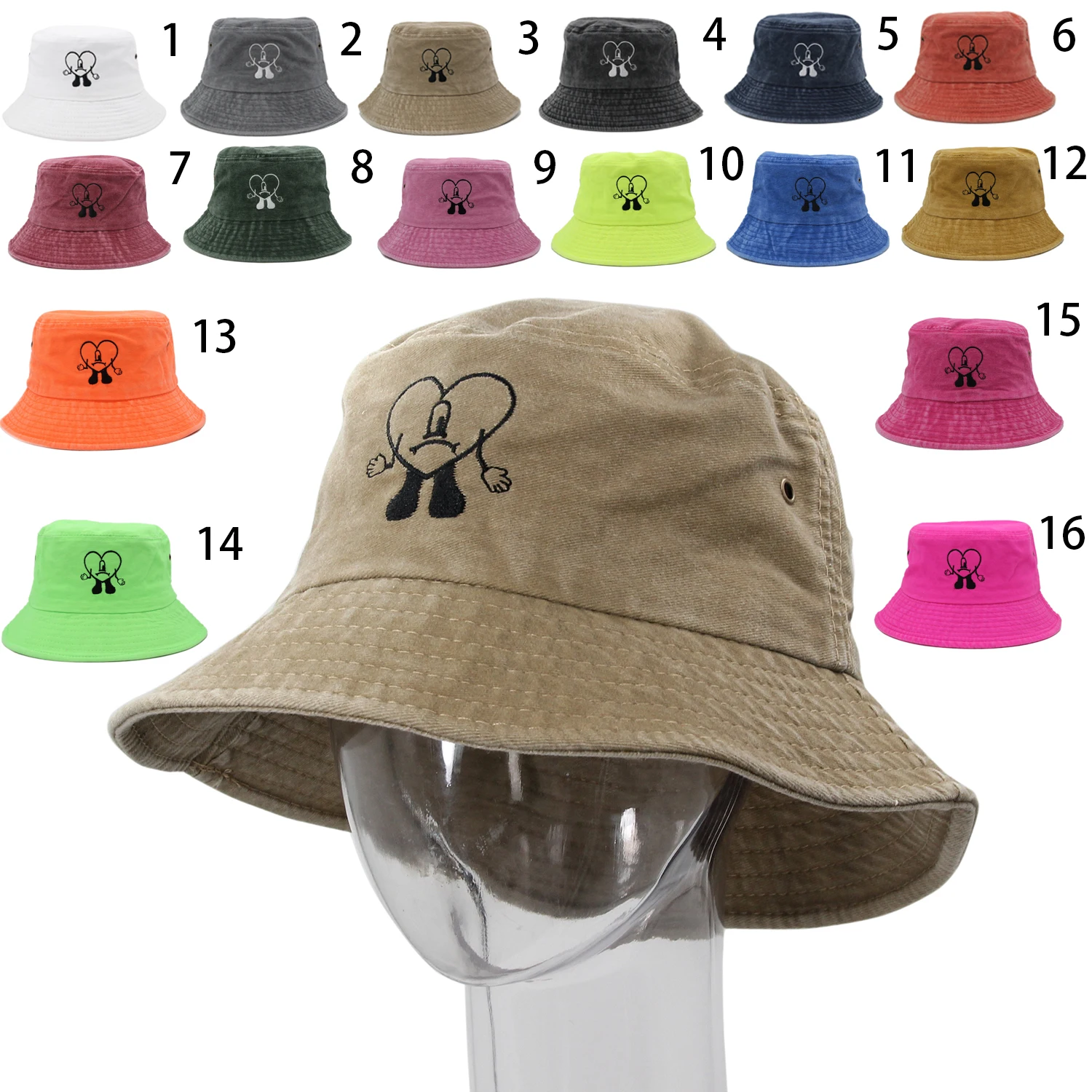 Bad Bunny Bucket Hat UN VERANO SIN TI Fisherman Hats Woman Summer Foldable Embroidered Sun Hat Cotton Man Beach Hats