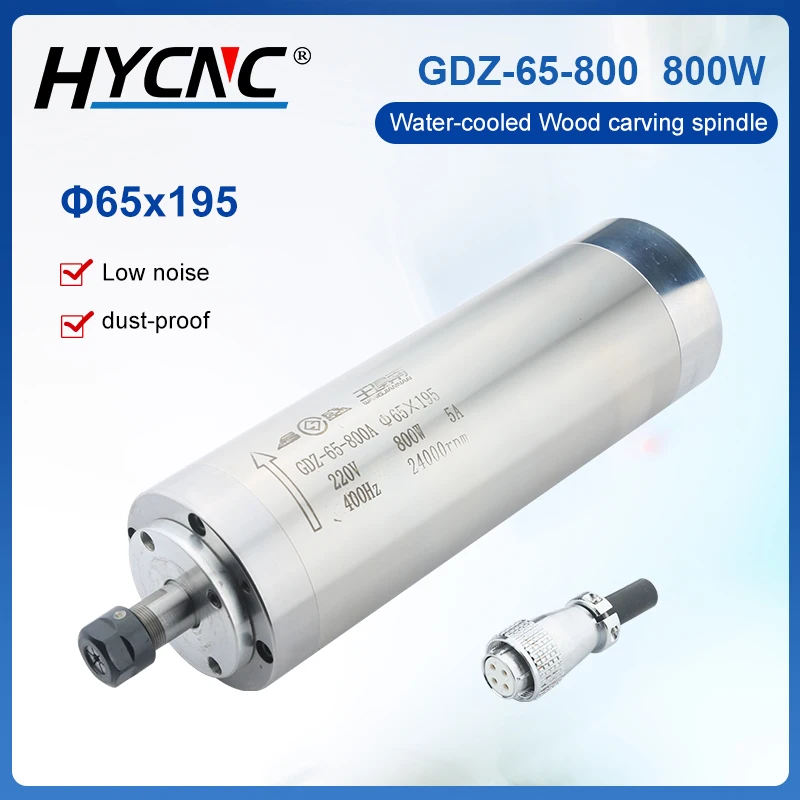 water cooled spindle motor woodworking spindle rolamento usado para cnc router escultura 220v f 65x195 mm rolamento 800w er11 01