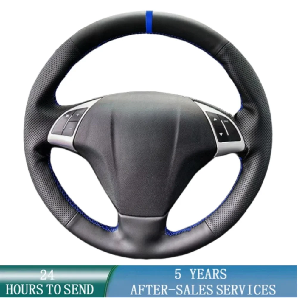 Trenzas en el volante para Fiat Bravo Doblo Grande Punto Qubo Linea para Opel Combo 2012-2018, embellecedor de cubierta de cuero para volante