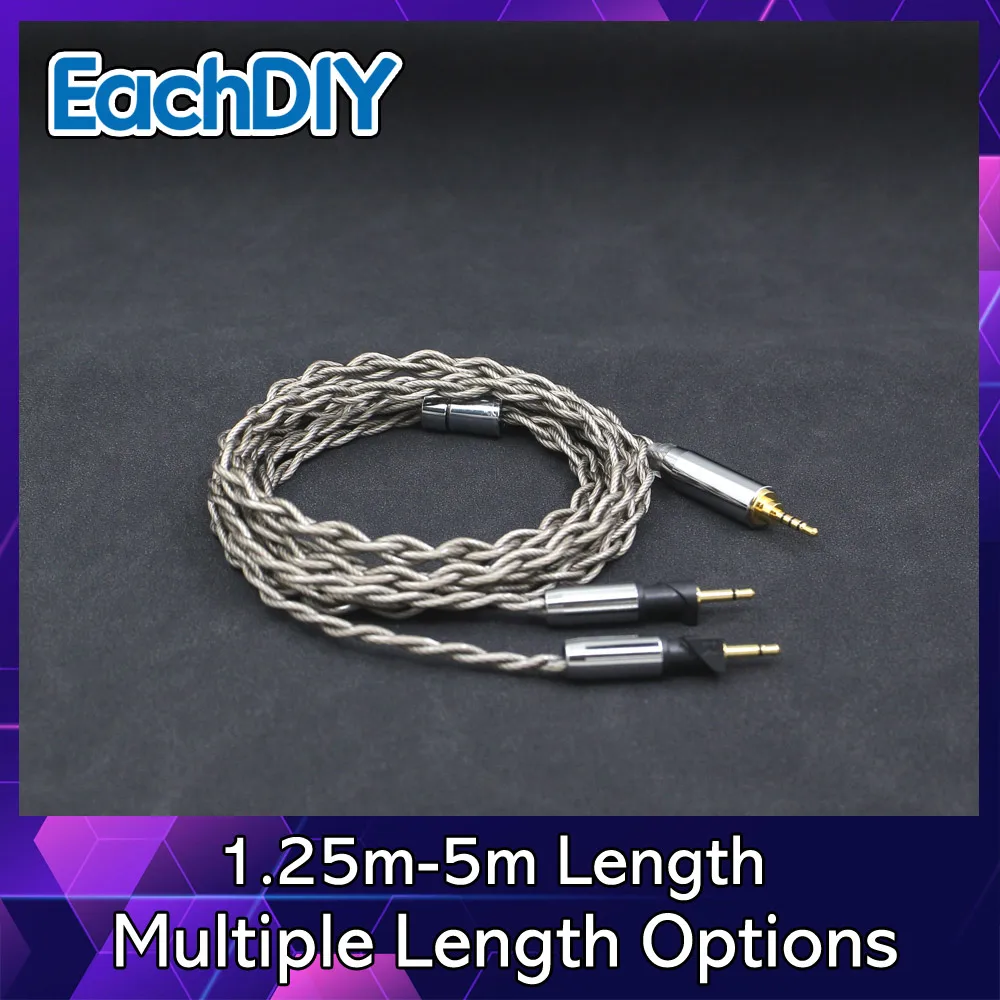 

LN008503 99% Pure Silver + Graphene Silver Plated Shield Earphone Cable For Abyss Diana v2 phi TC X1226lite 1:1 headphone pin