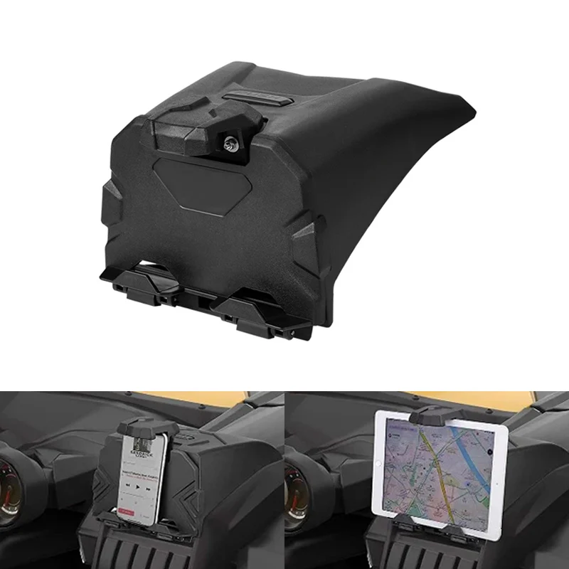 

Smartphone Bracket With Integrated Storage Models Box Organizer Tray For 2017-2023 Can Am Maverick X3 Accessories 715002874