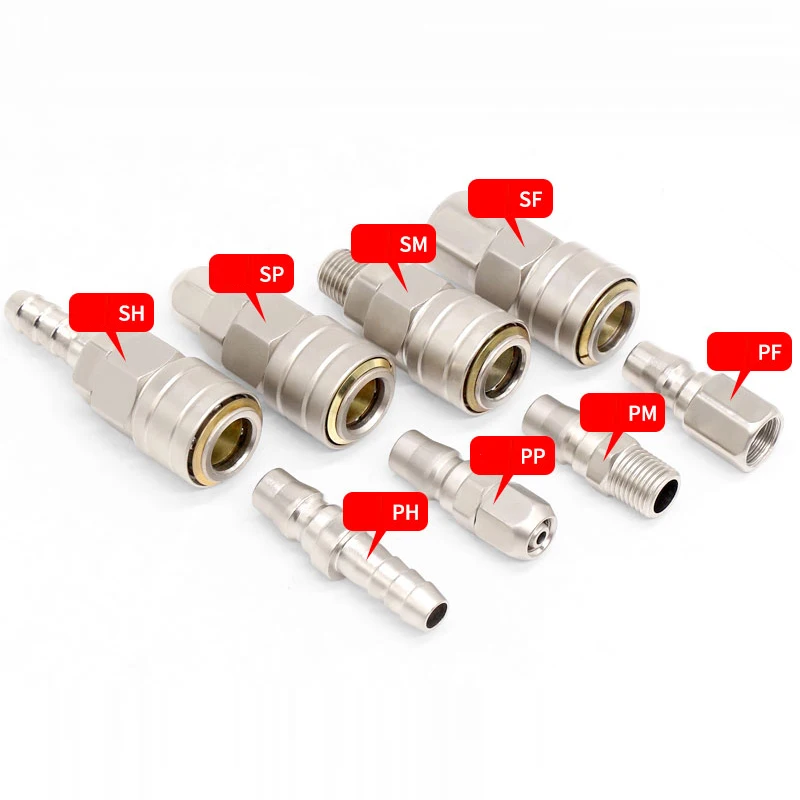 SP PP SM PM SF PM SH PH One-Hand Operation C Type Quick Release Pneumatic Fitting Coupling Air Hose Self-Locking Connector