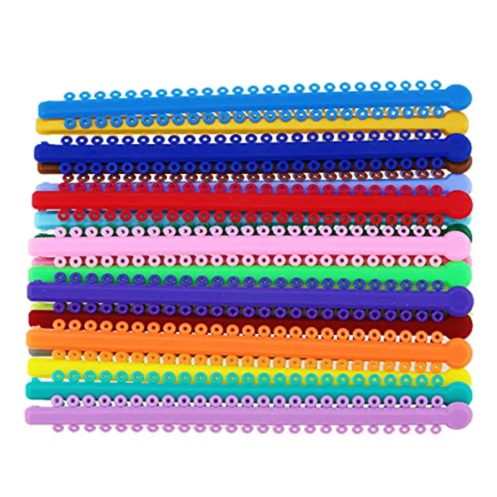 1Pack=1000PCS/20Sticks Dental Orthodontic Elastic Ligature Ties Bands for Brackets Braces Colourful to Choose