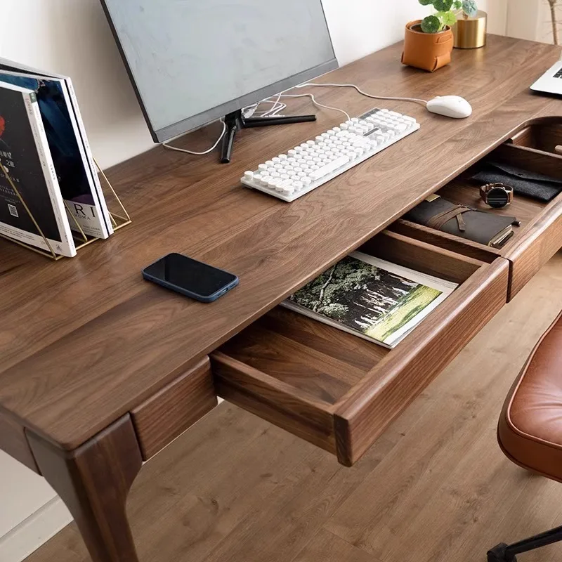 North American black walnut corner desk solid wood L-shaped home computer desk corner desk e-sports