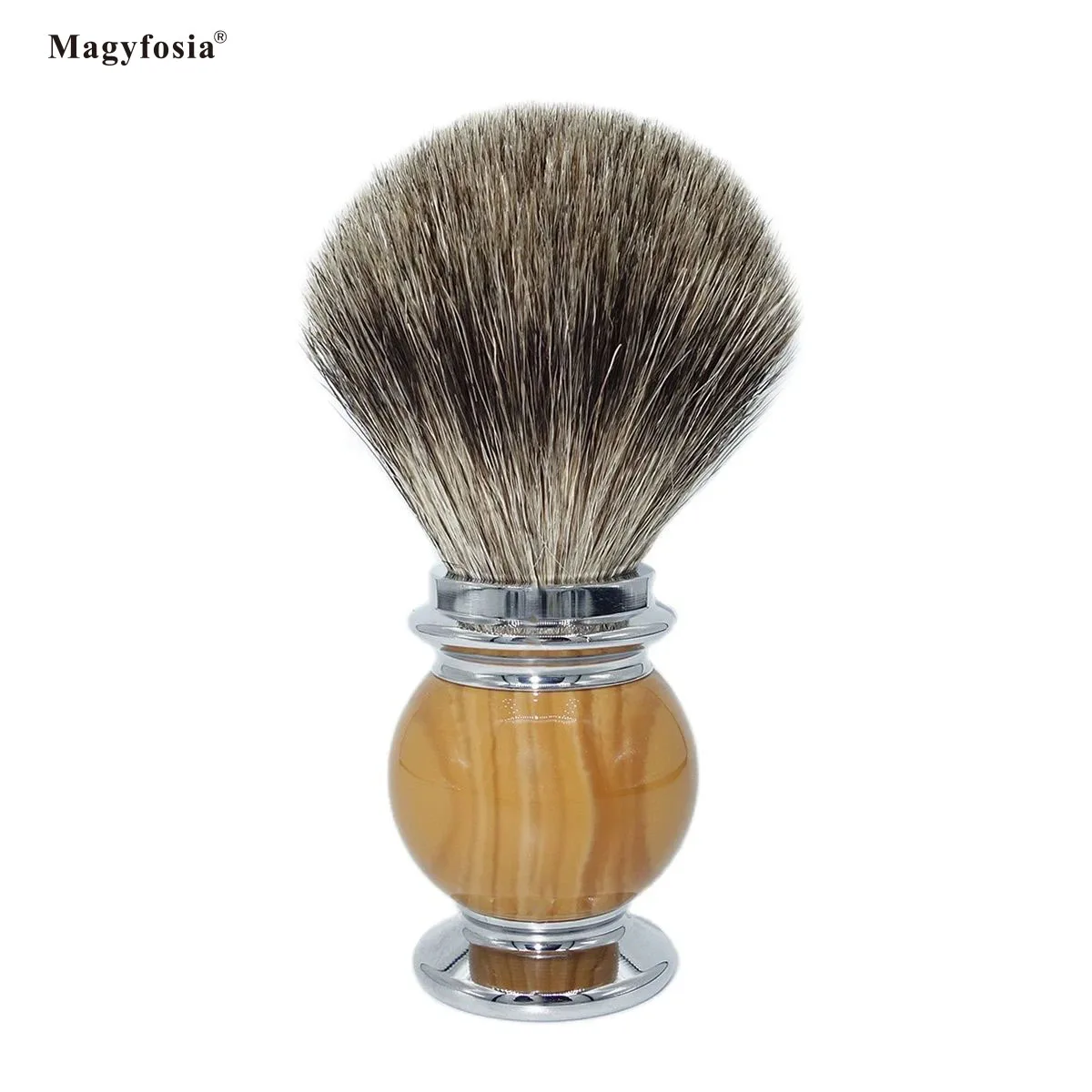 Magyfosia Shaving Brush Natural Pure Badger Hair With Resin Handle for Men's Beard Cleaning Tool Holiday Birthday Party Gifts