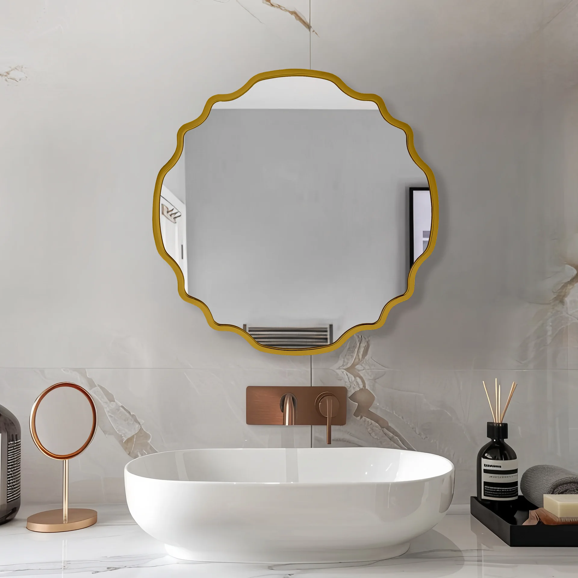 AA Bathroom mirror retro bathroom decorative wash