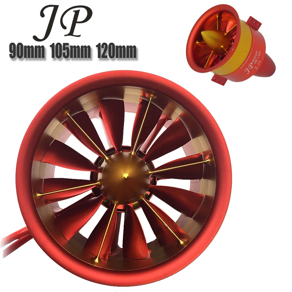 JP 90mm 105mm 120mm EDF metal culvert Ducted Fan 12 Blades  5060 4260 4250 Motor 6S 12S 14S  RC Air Plane