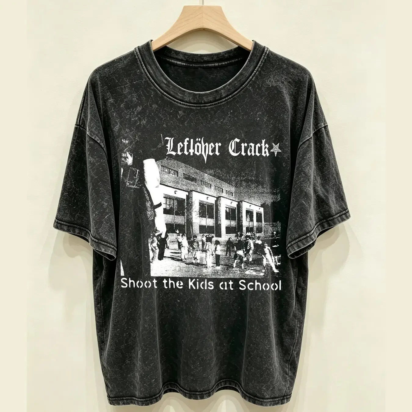 washed T Shirt leftover crack shoot the kids vintage Washed graphic Versatile Unisex Stylish streetwear Casual Comfortable