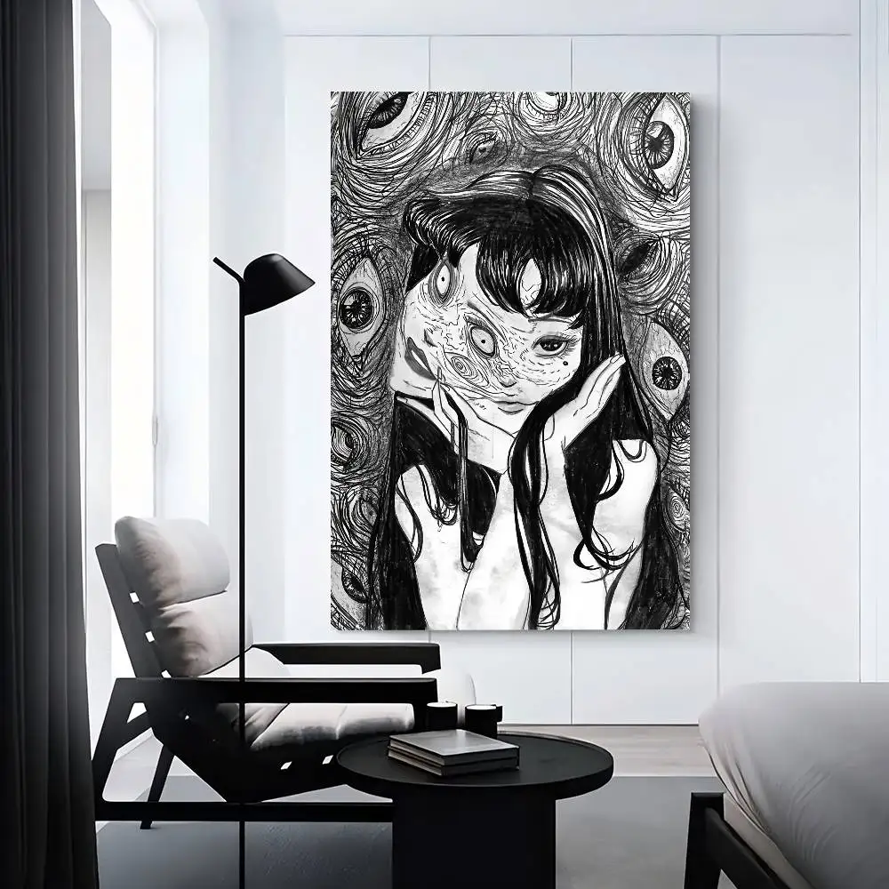 J-Junji Ito T-Tomie ريترو فتاة باردة كلاسيكية خمر الملصقات ورق مقاوم للماء ملصق مقهى بار ديكور المنزل