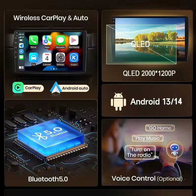 Android 14 para coche Renault Master Nissan NV400 Opel Movano 2010 - 2021 pantalla táctil de navegación reproductor Multimedia unidad principal GPS