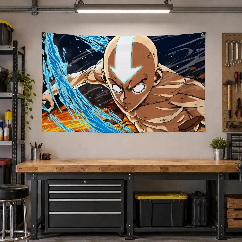 Cartoon Avatar Last Airbender Element Flags Personalized Banner Flag Room Dorm Camping Picnic Garage Bar Outdoor Wall Decor