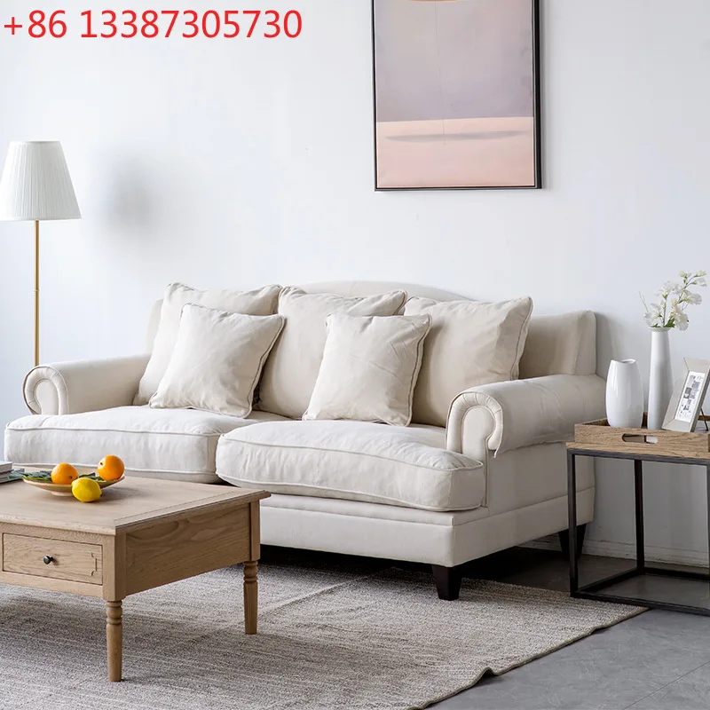 

American sofa living room casual linen sofa living room furniture