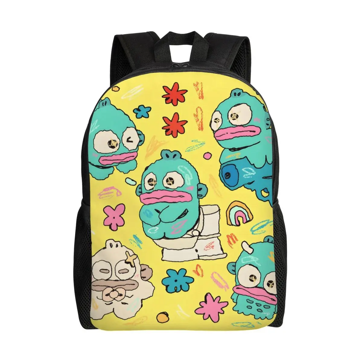 

Custom Comic Hangyodon Backpack for Men Women Water Resistant College School Cute Character Bag Print Bookbags