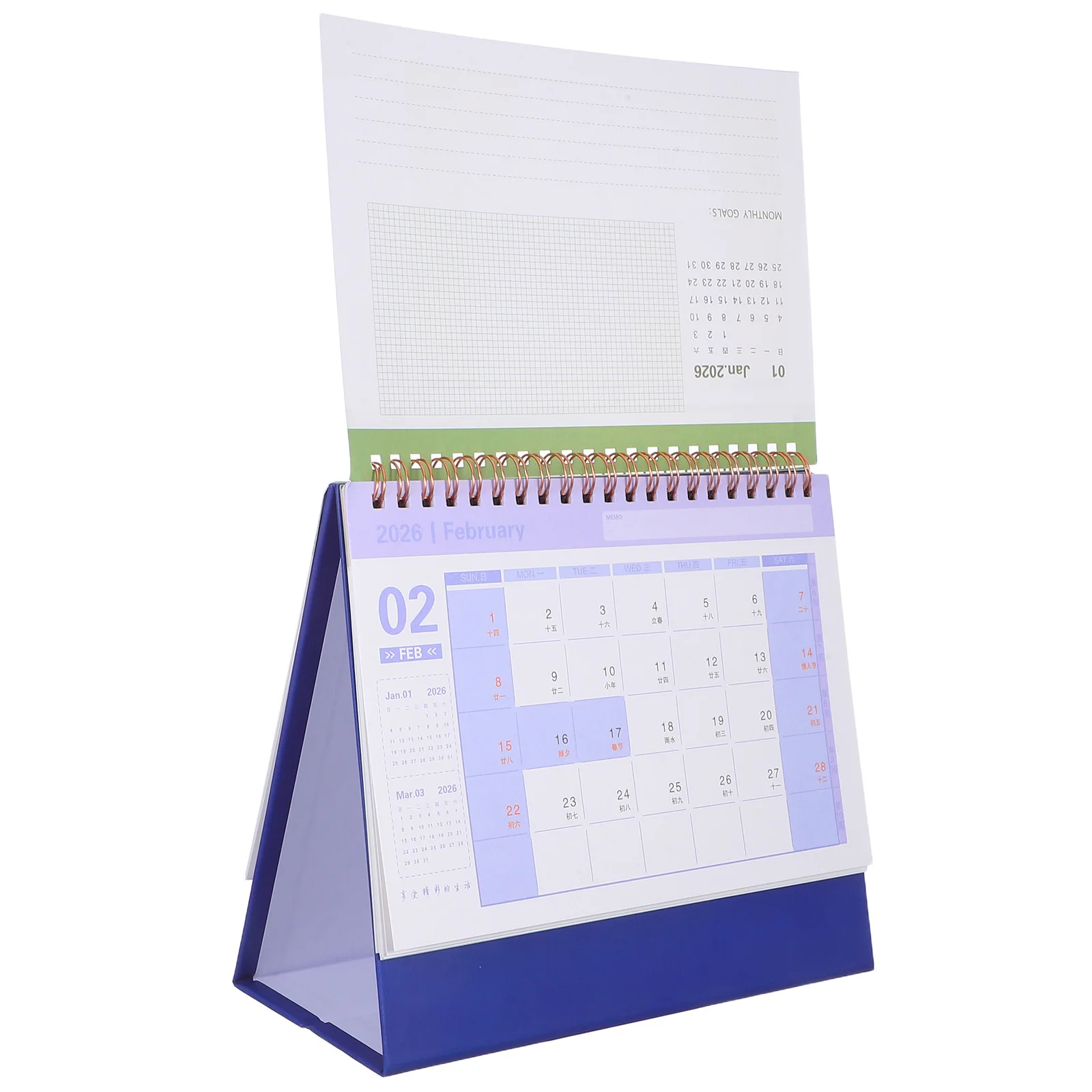 2026 Desktop Flip Calendar with Coil Binding Daily Planner for Office Home Use Minimalist Time Management Tool