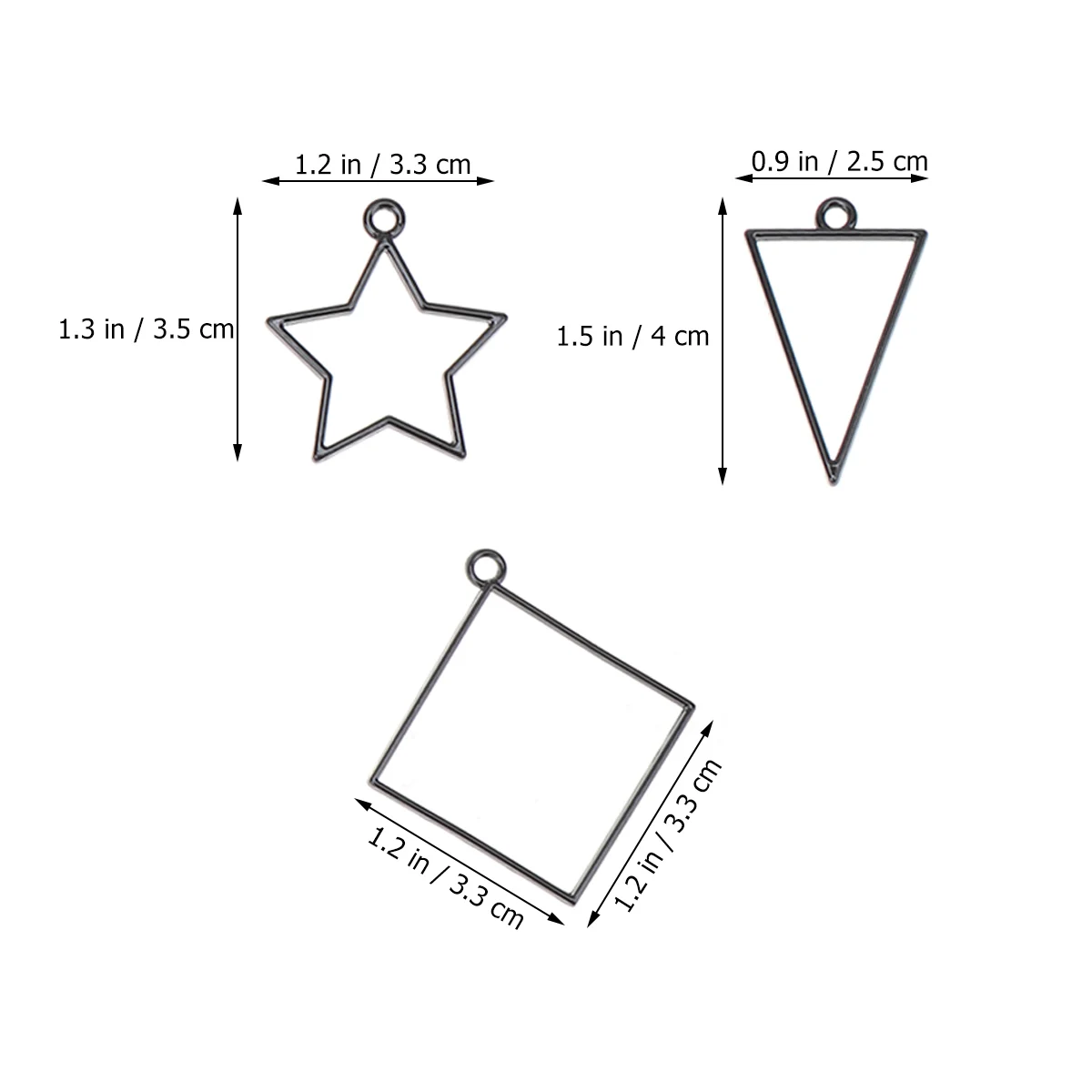 

32pcs Alloy Pendant Frame Diy Geometric Charm Blank For Jewelry Making Crafts Resin Pendants Keychain Scrapbook Accessory