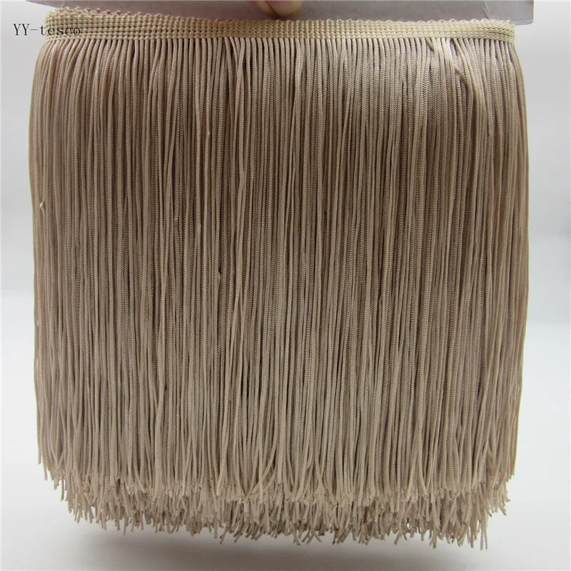 1 Yards 20CM Long Lace Fringe Trim Polyester Tassel skin color Fringe Trimming Diy Latin Dress Clothes Accessories Lace Ribbon