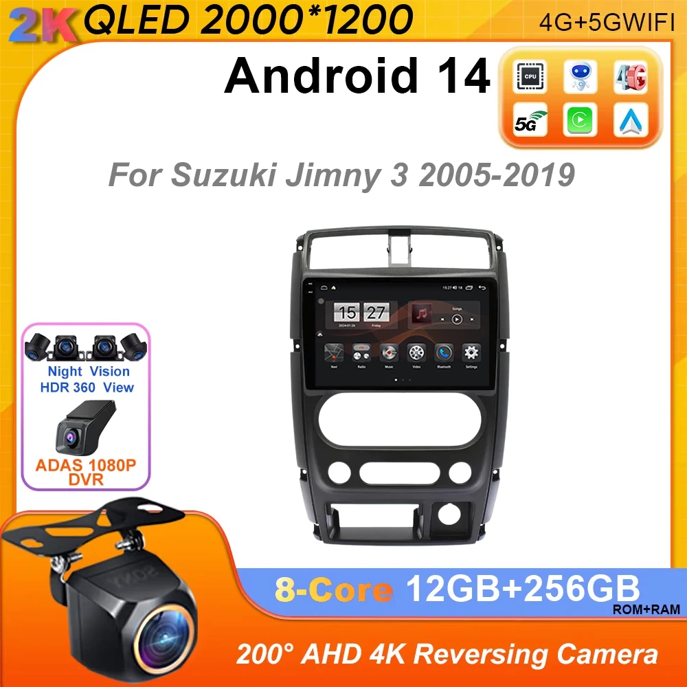 

Android 14 Carplay Car Radio For Suzuki Jimny 3 2005 - 2019 Stereo Multimedia Player GPS 4G WIFI Navigation DVD NO Autoradio BT