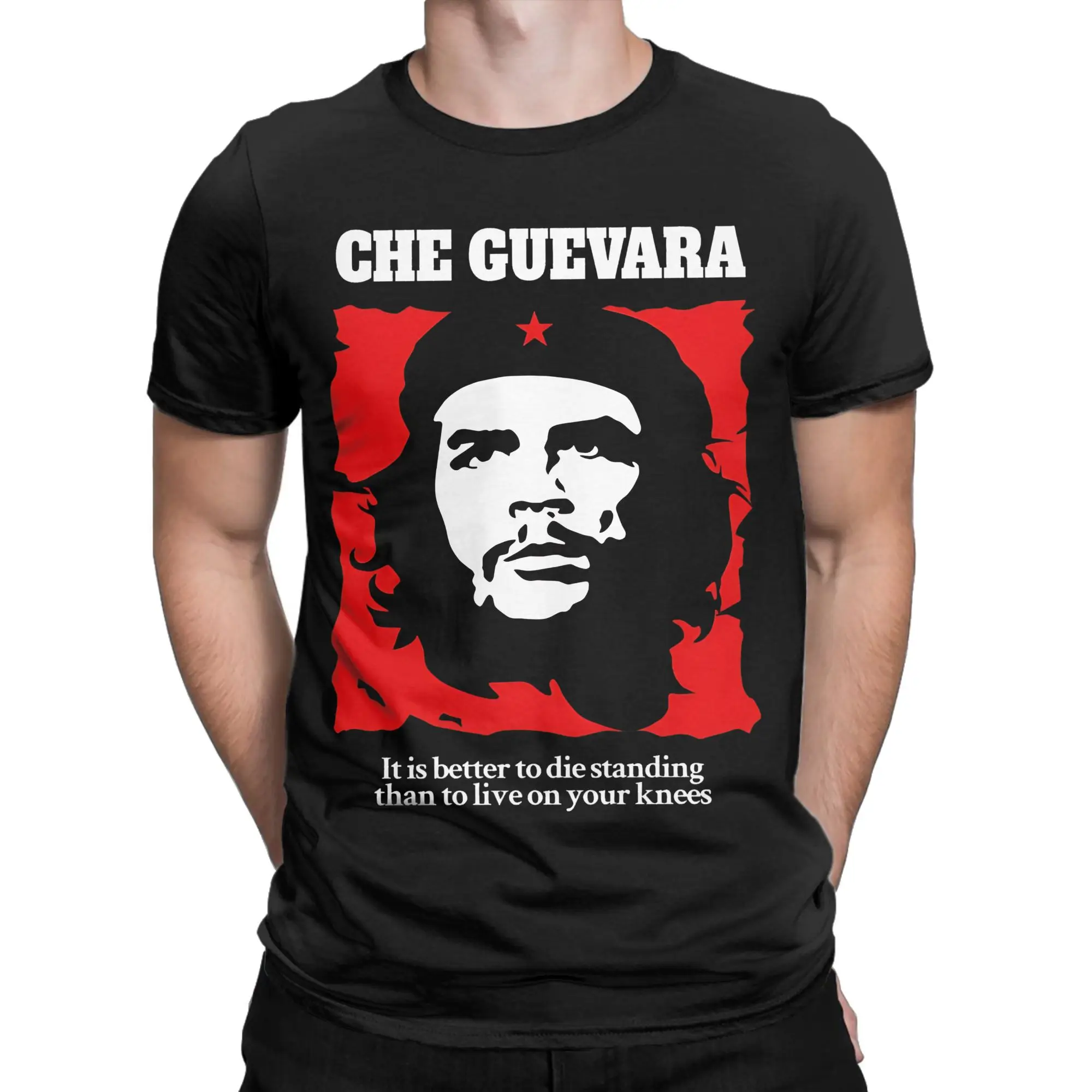 Men's Ernesto Che Guevara Cuba T Shirt Cuban Guerrilla Cotton Clothing Awesome Short Sleeve Crewneck Tees Printed T-Shirts