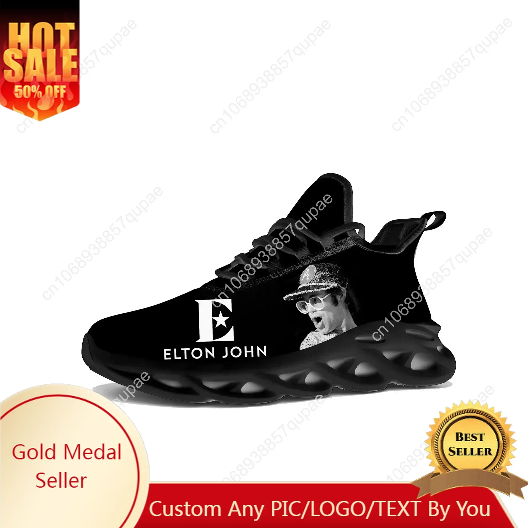 Elton John Singer Flats Sneakers Mens Womens Sports Running Shoes High Quality Sneaker Lace Up Mesh Footwear Tailor-made Shoe