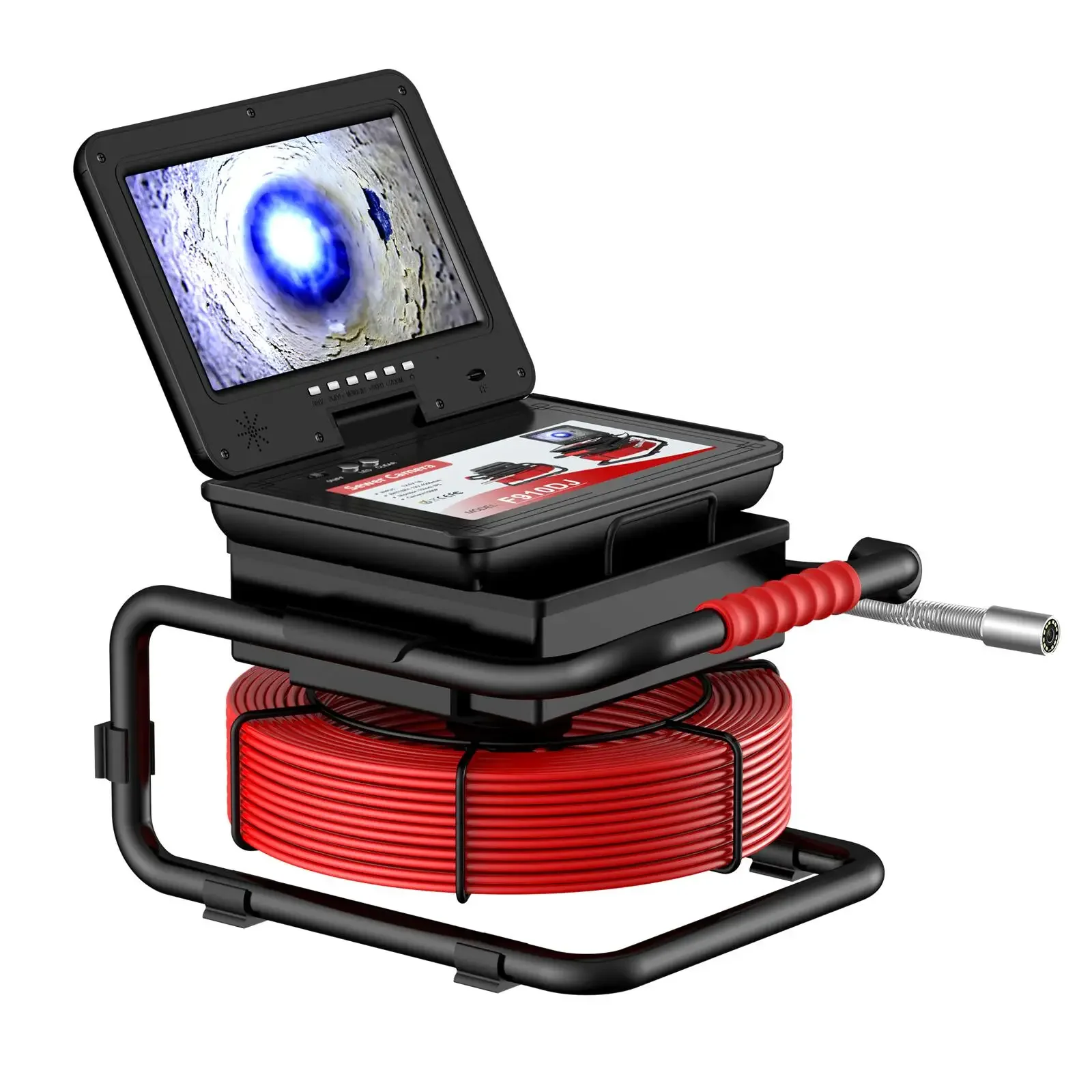 

30M Meter Counter DVR 10 Inch IPS DVR Recorder 23mm Auto Self Leveling 512HZ Sonde Transmitter Sewer Drain Inspection Camera