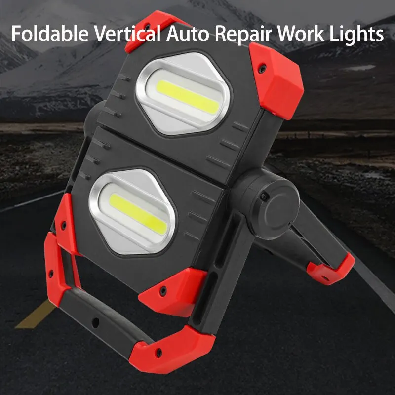 Magnetic COB Portable Lanterns Foldable Vertical Auto Repair Work Lights Car Camping Fishing Waterproof Torch Lamp Floodlight