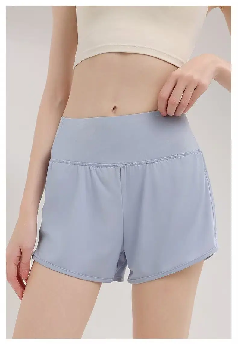 Sommer-Schnelltrocknende Sport-Shorts, locker und schlankmachend, Anti-Exposure, für Laufen, Fitnessstudio, Training, Yoga, Fitness, Dreiviertelhose, dünn – Detail 10