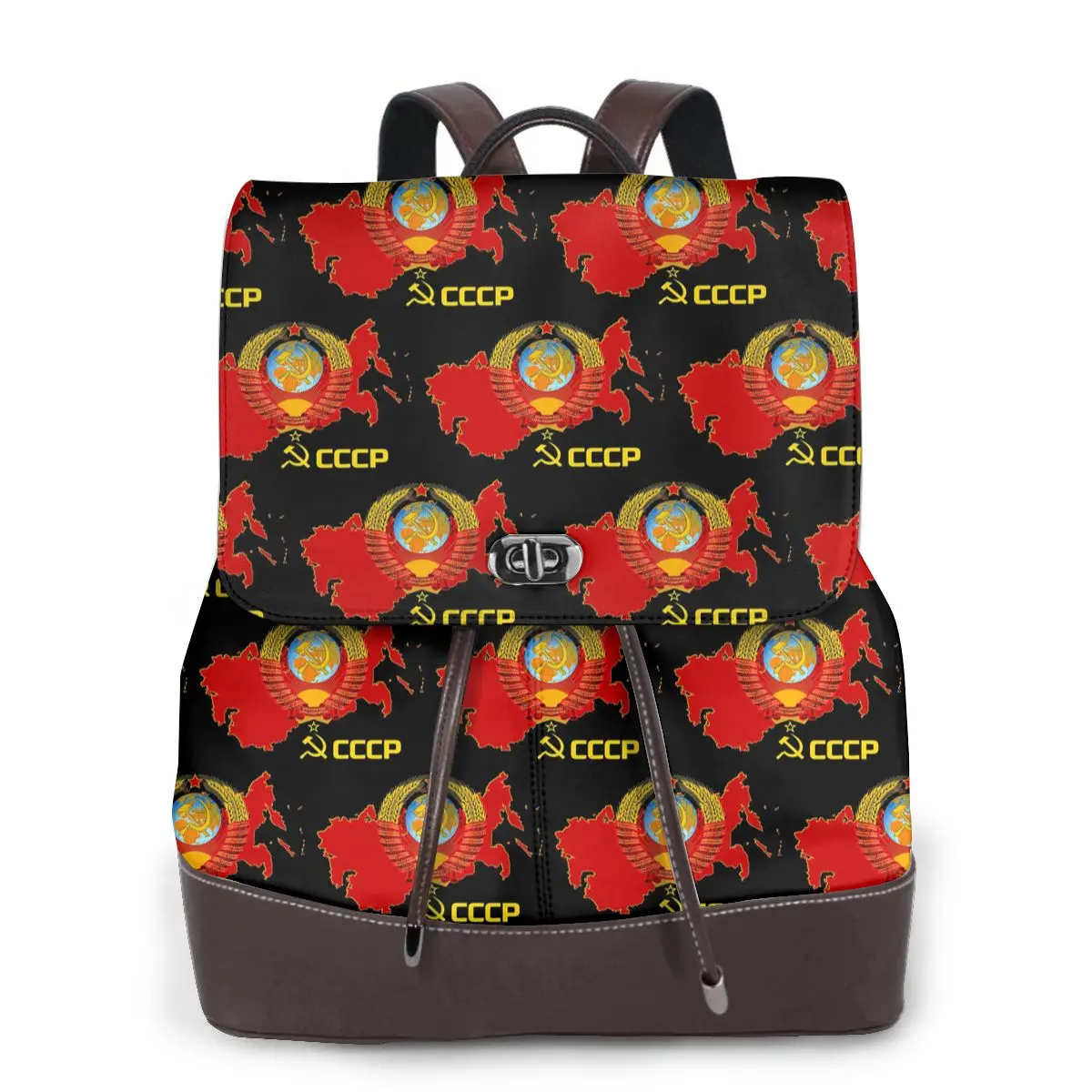 USSR Hammer And Sickle CCCP Russian Soviet Flag Bookbag School Student Bags Hiking Travel Daypack for Women Derma Backpack