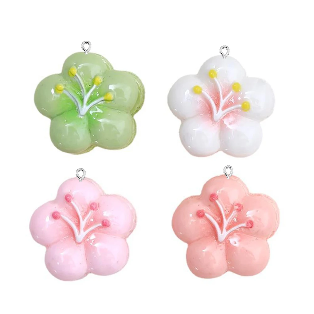 10PCS Shiny Cherry Blossom Cake Series Flat Back Charms For Earrings Bracelet Hairpin DIY Jewelry Pendants Decoration Accessorie