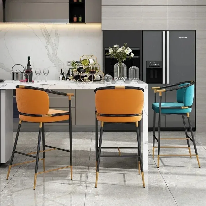 Nordic Garden Kitchen Bar Stools Ergonomic Relaxing Cosmetic Design Bar Chair Comfortable Modern Sgabelli Sandalye Bar Furniture