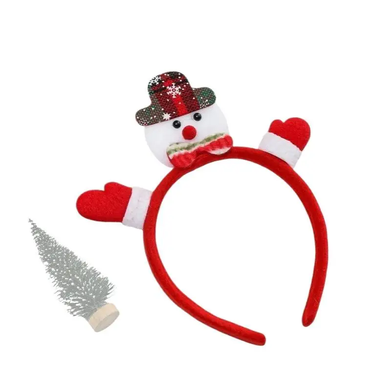 5 Stück Weihnachts-Haarbänder mit Rentier-, Schneemann- und Weihnachtsmann-Motiven, Neujahrs-Haaraccessoires, Geschenk für Mädchen – Detail 7