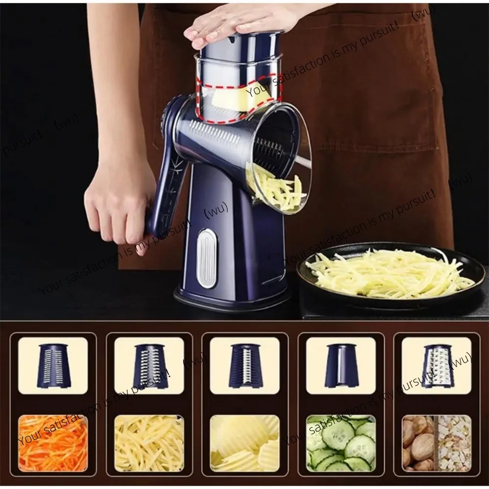 ZOCI-5 in 1 Hand Crank Multifunctional Rotary Cheese Grater Kitchen Vegetable Shredder