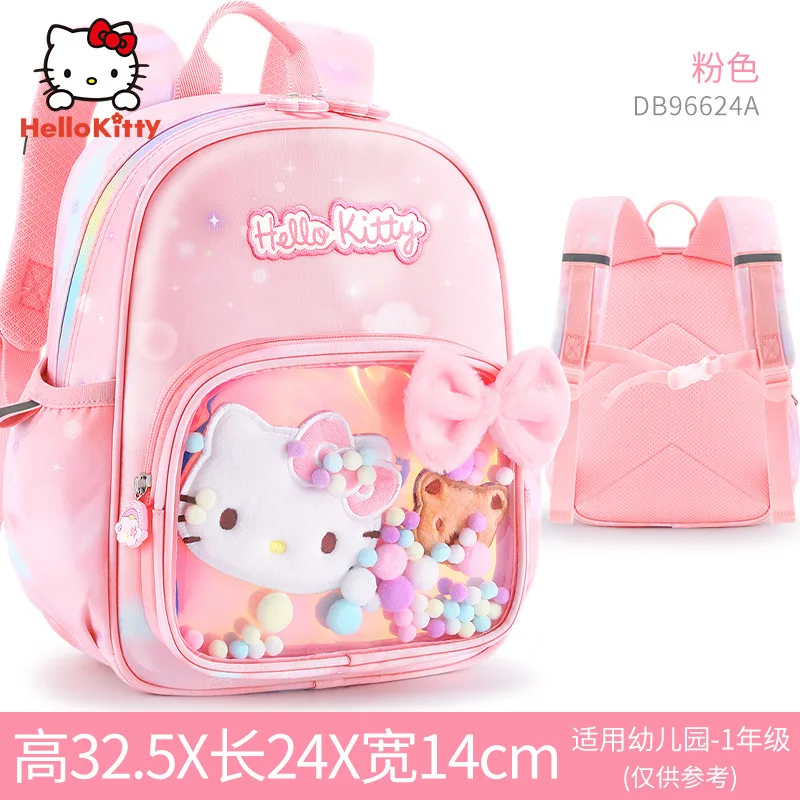 Sanrio Olá Kitty estudante mochila, bonito dos desenhos animados, grande capacidade, Casual crianças mochila, novo