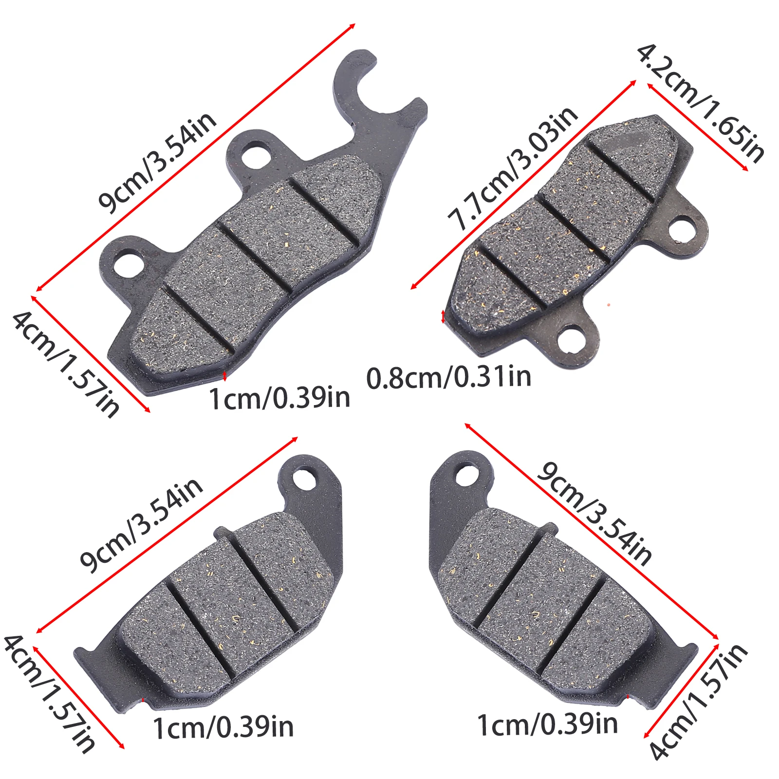 4PCS Brake Pads Front and Rear Rubber Kit Compatible for Hero Xpulse 200