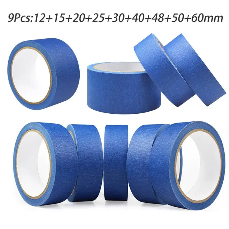 1/4/5/9Pcs Painters Tape 12/15/20/25/30/40/48/50/60mm Width Masking Tape for Wall, Painting, Craft, Art Supplies